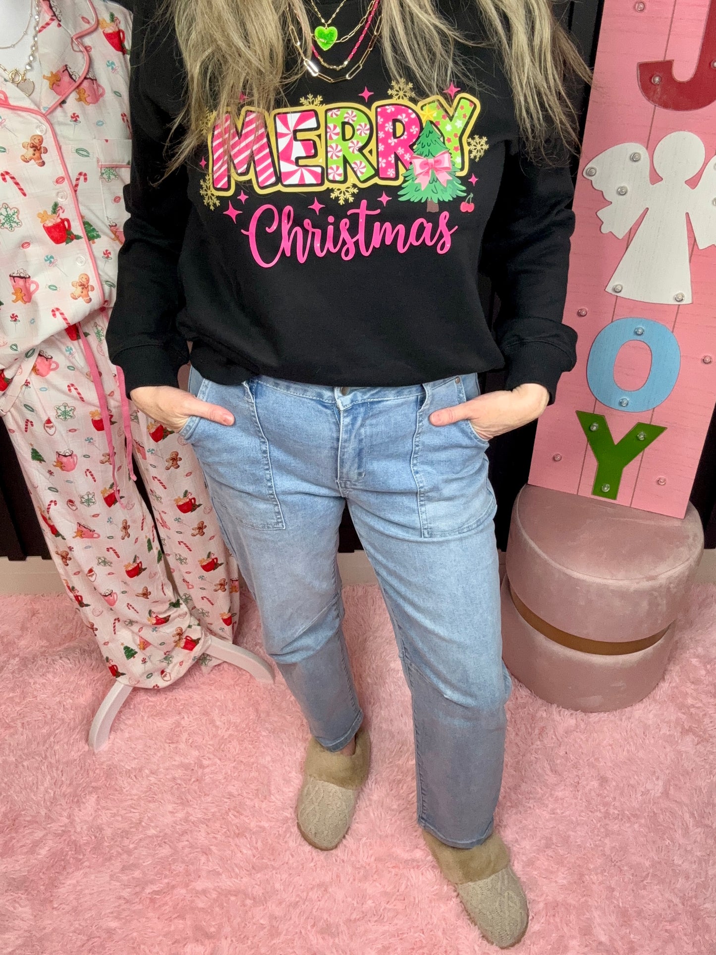 Hot Pinkish Barrel Denim