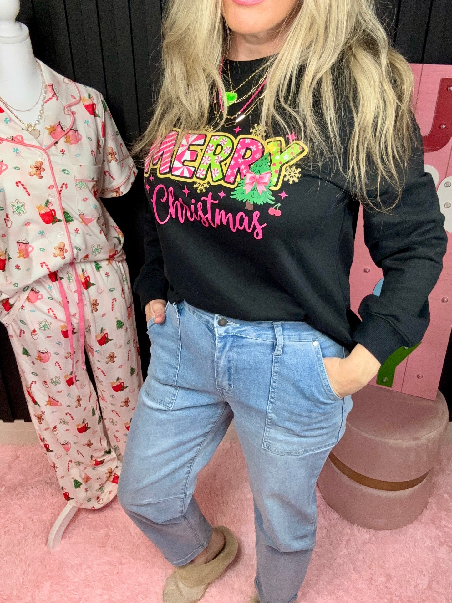 Hot Pinkish Barrel Denim