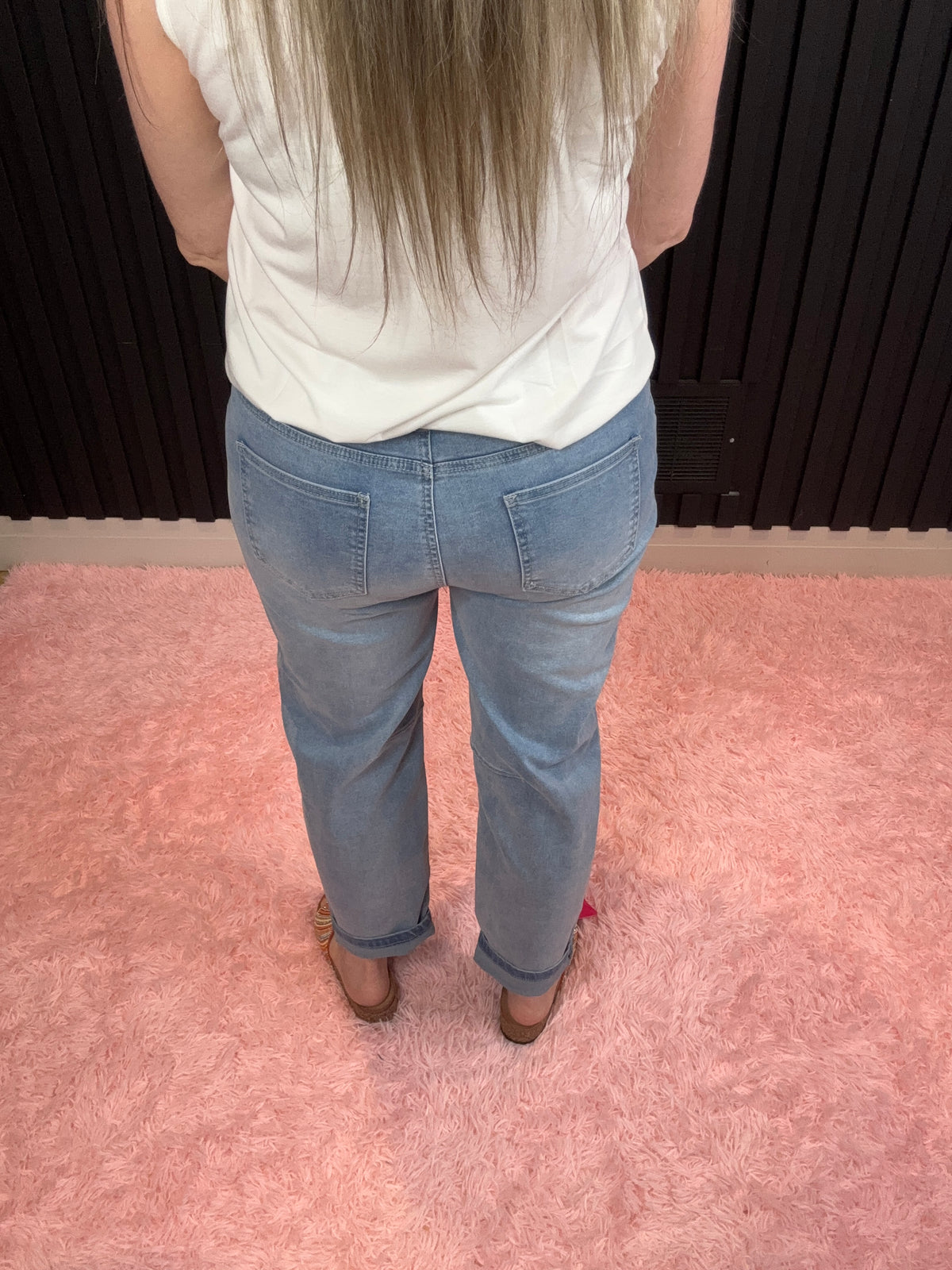 Hot Pinkish Barrel Denim