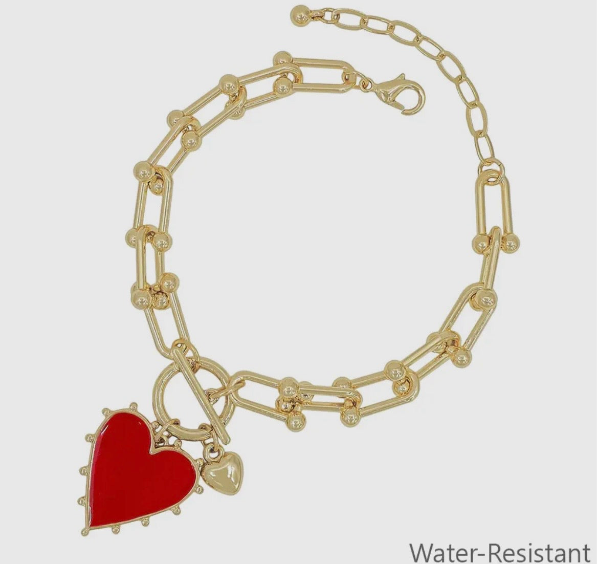 Red Heart Charm Bracelet