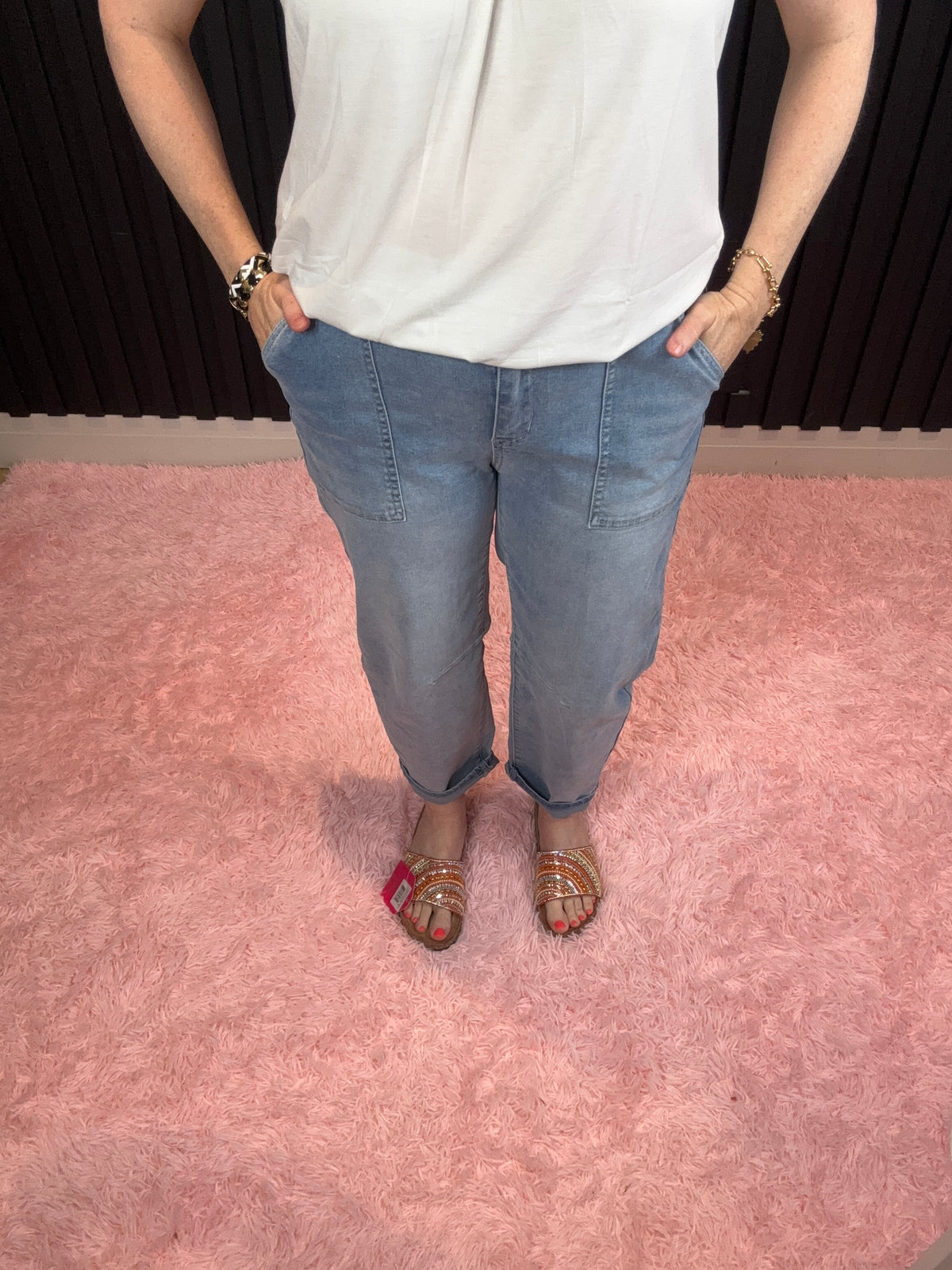 Hot Pinkish Barrel Denim