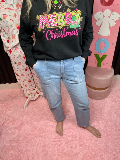 Hot Pinkish Barrel Denim