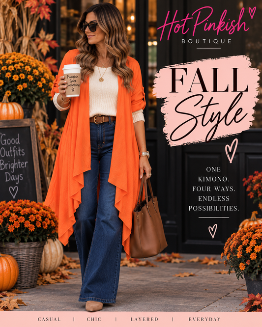 Sunset Breeze Kimono- Orange