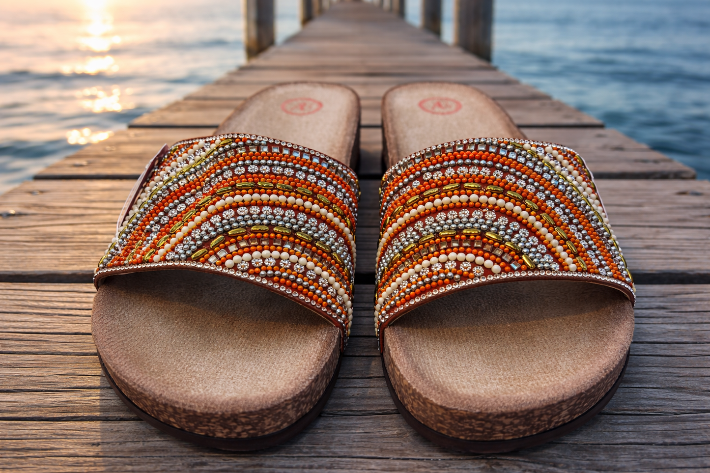 Sunset Breeze Bling Sandal- Orange