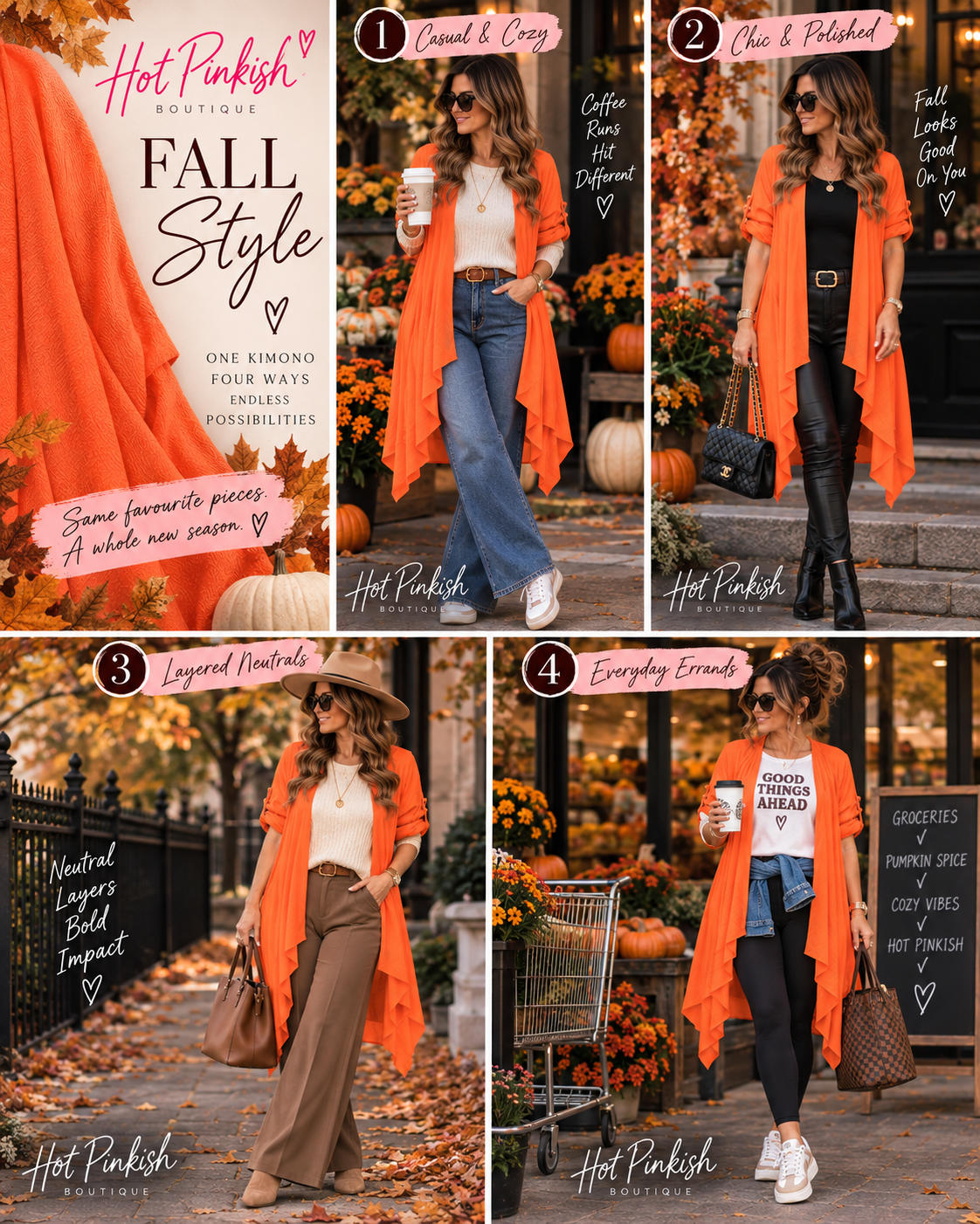 Sunset Breeze Kimono- Orange