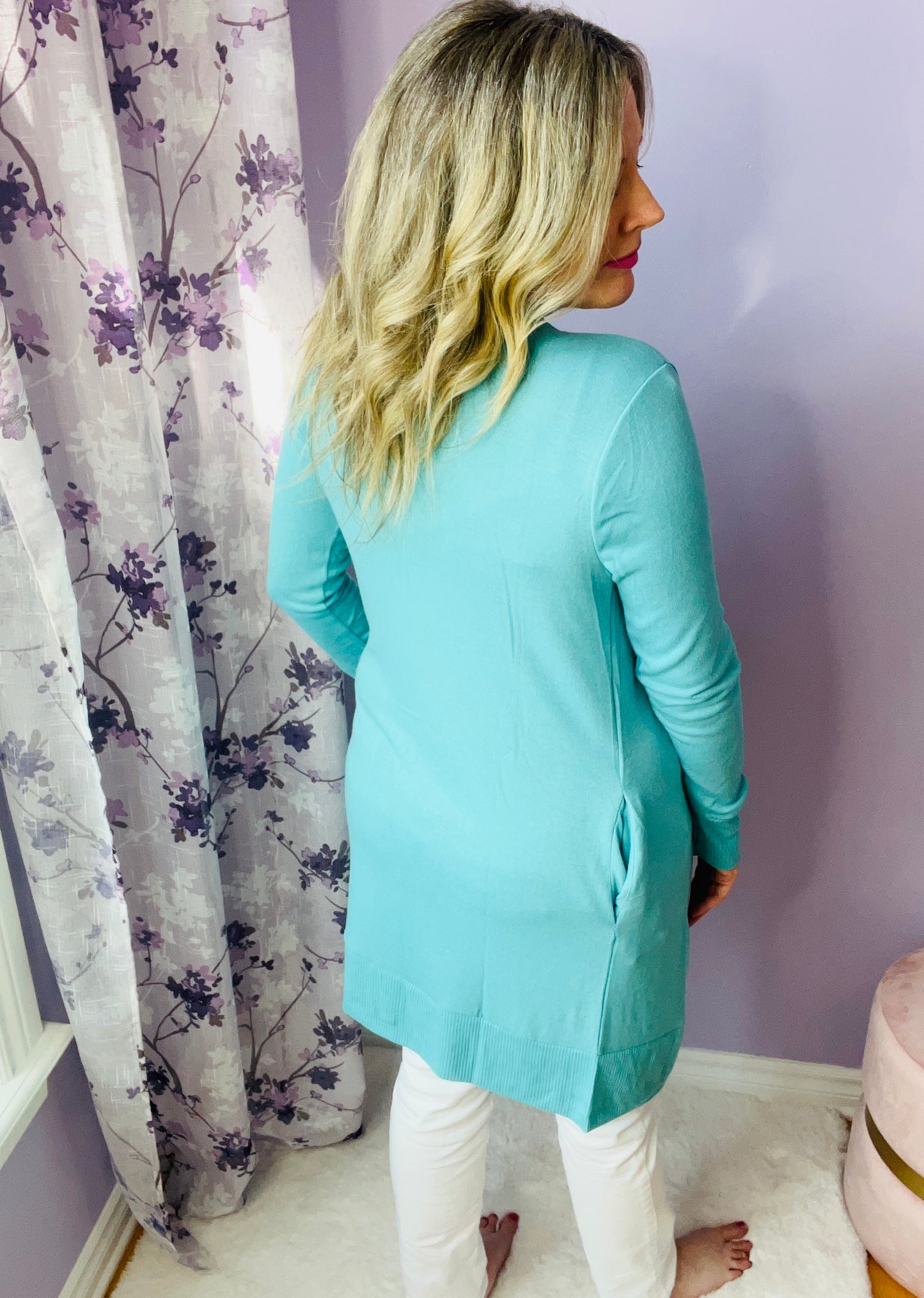 The Yvonne Snap Cardi in Ash Mint