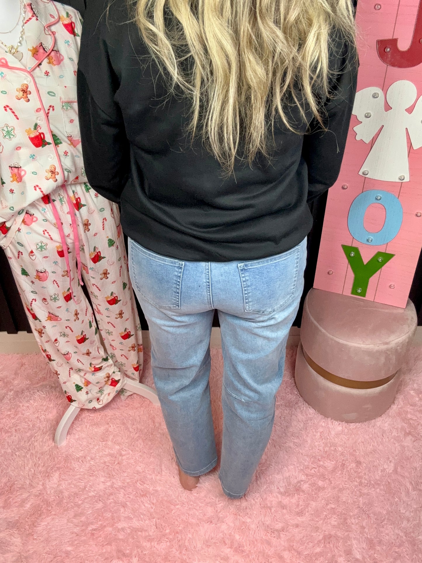 Hot Pinkish Barrel Denim