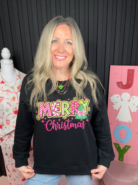 Merry Christmas Graphic Sweatshirt