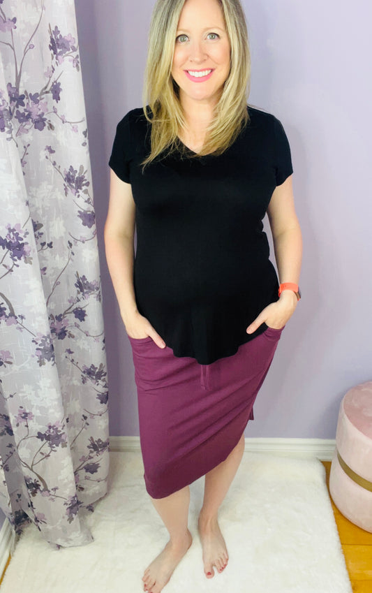 The Maria Skirt in Eggplant