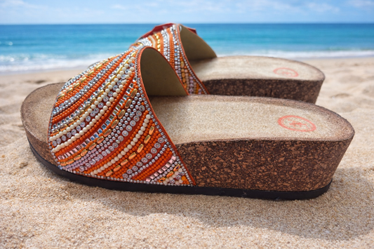 Sunset Breeze Bling Sandal- Orange