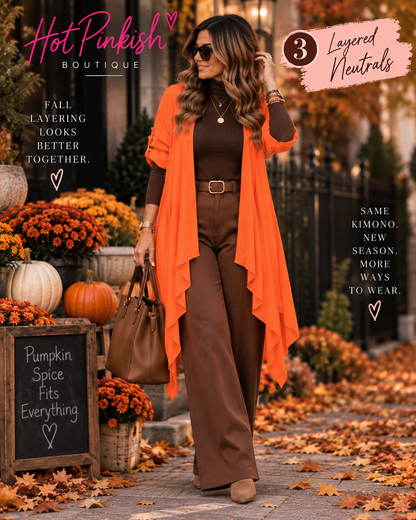Sunset Breeze Kimono- Orange
