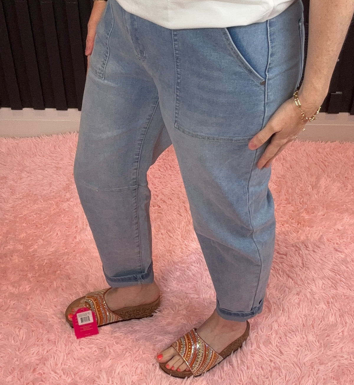 Hot Pinkish Barrel Denim