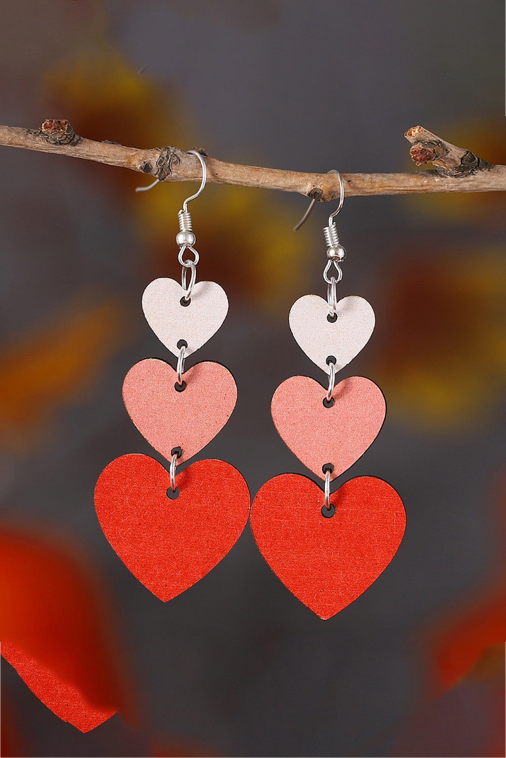 Heart Shaped Tiered Earrings