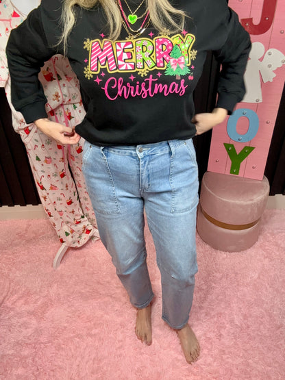 Hot Pinkish Barrel Denim