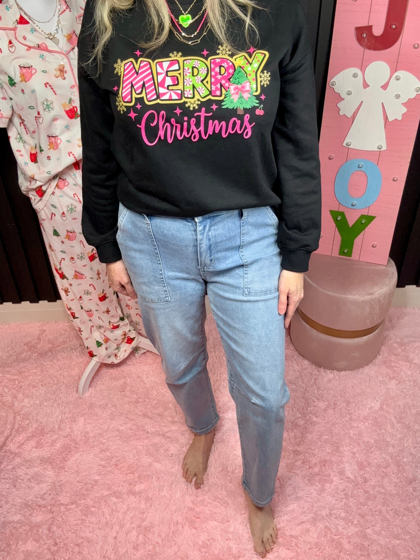 Hot Pinkish Barrel Denim