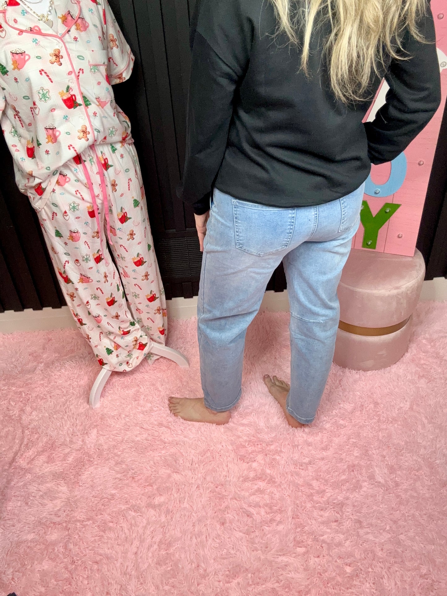 Hot Pinkish Barrel Denim