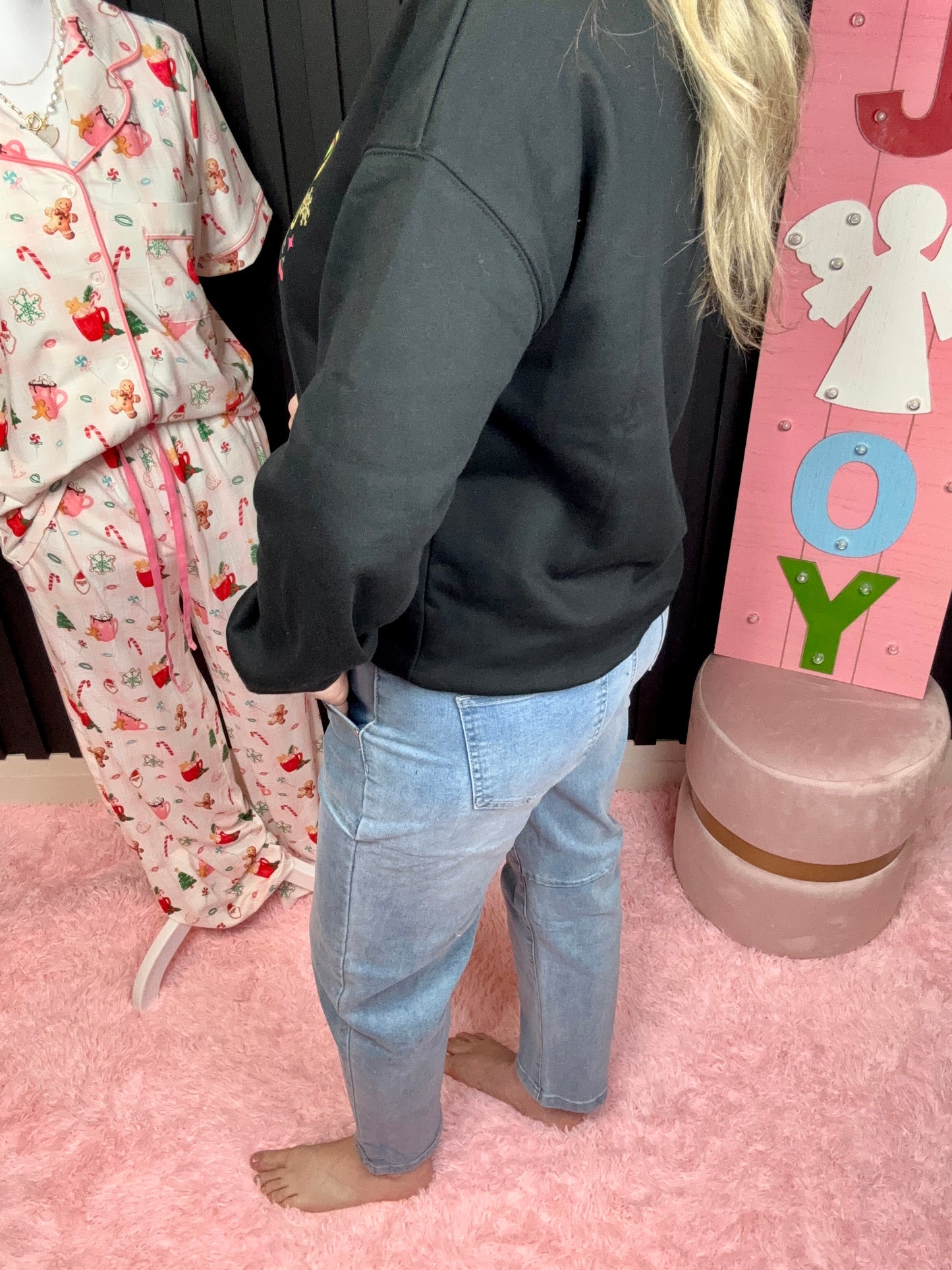 Hot Pinkish Barrel Denim