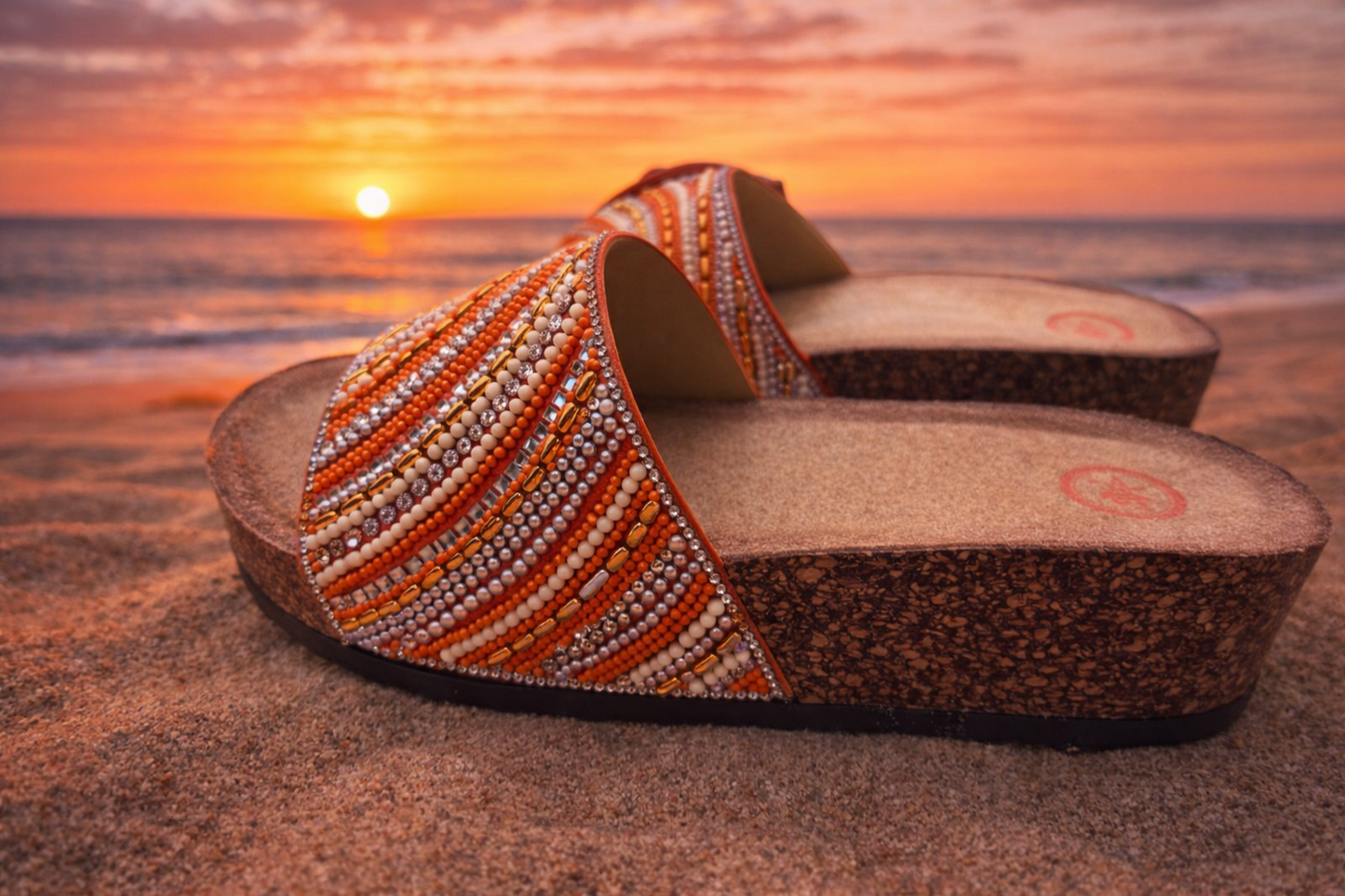 Sunset Breeze Bling Sandal- Orange