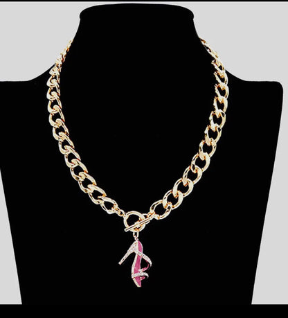 Pink Stiletto Necklace