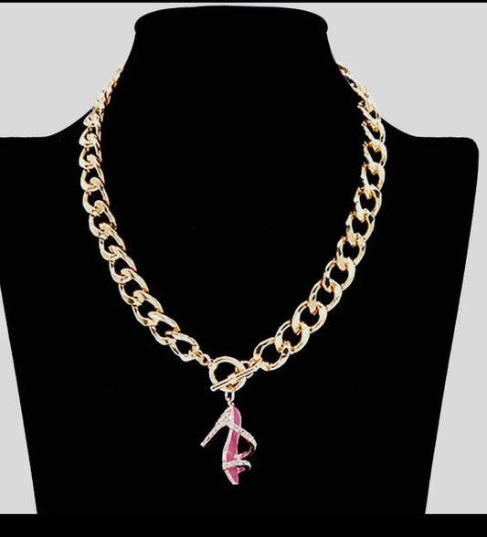 Pink Stiletto Necklace