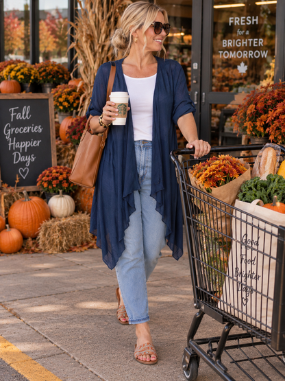Sunset Breeze Cardigan- Navy