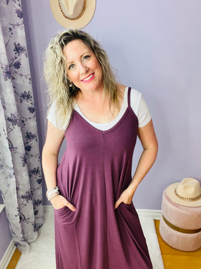 The Rosie Maxi Dress in Eggplant