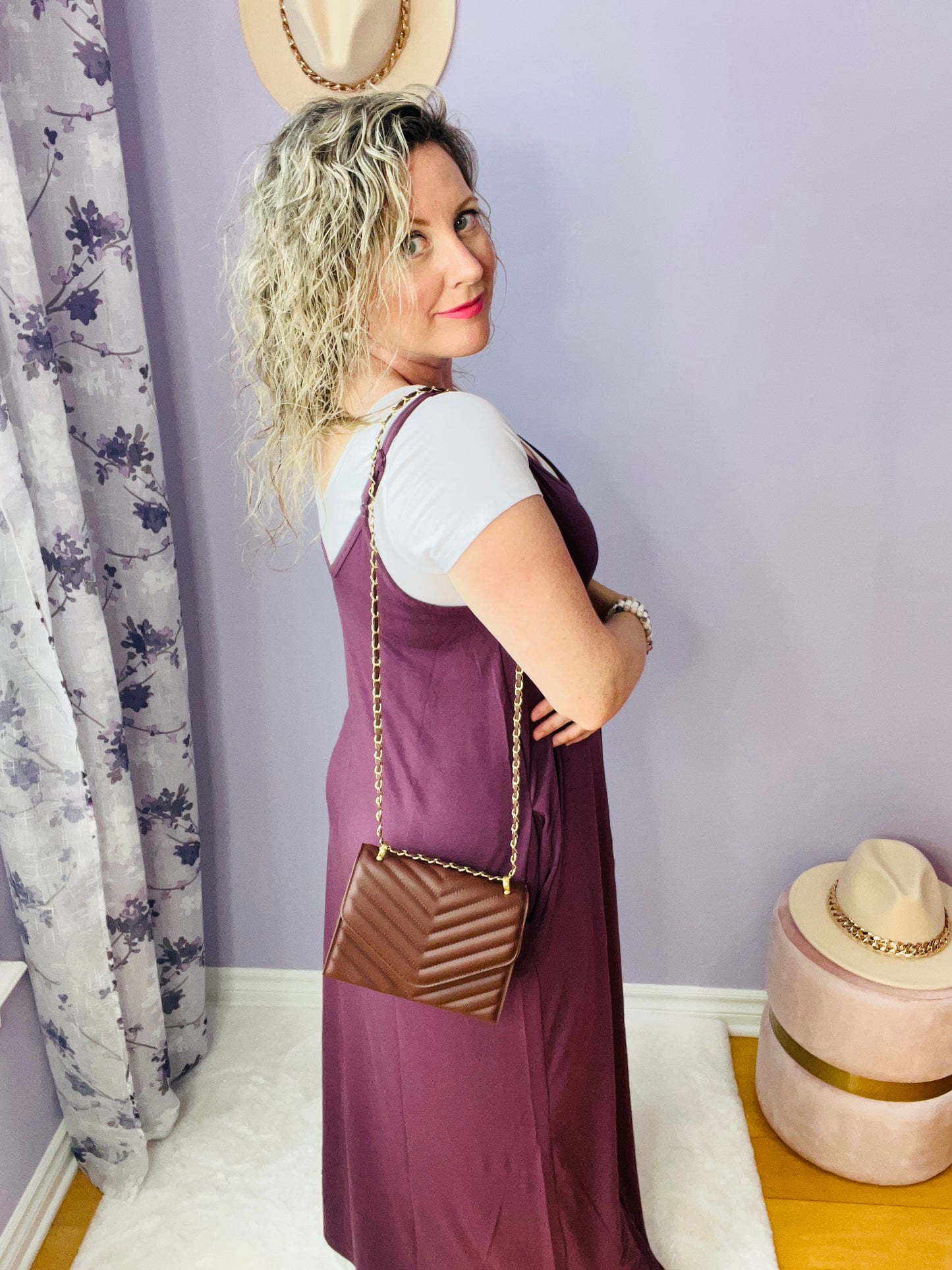 The Rosie Maxi Dress in Eggplant