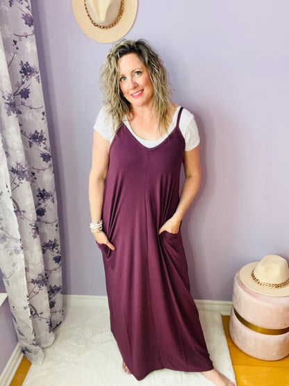 The Rosie Maxi Dress in Eggplant