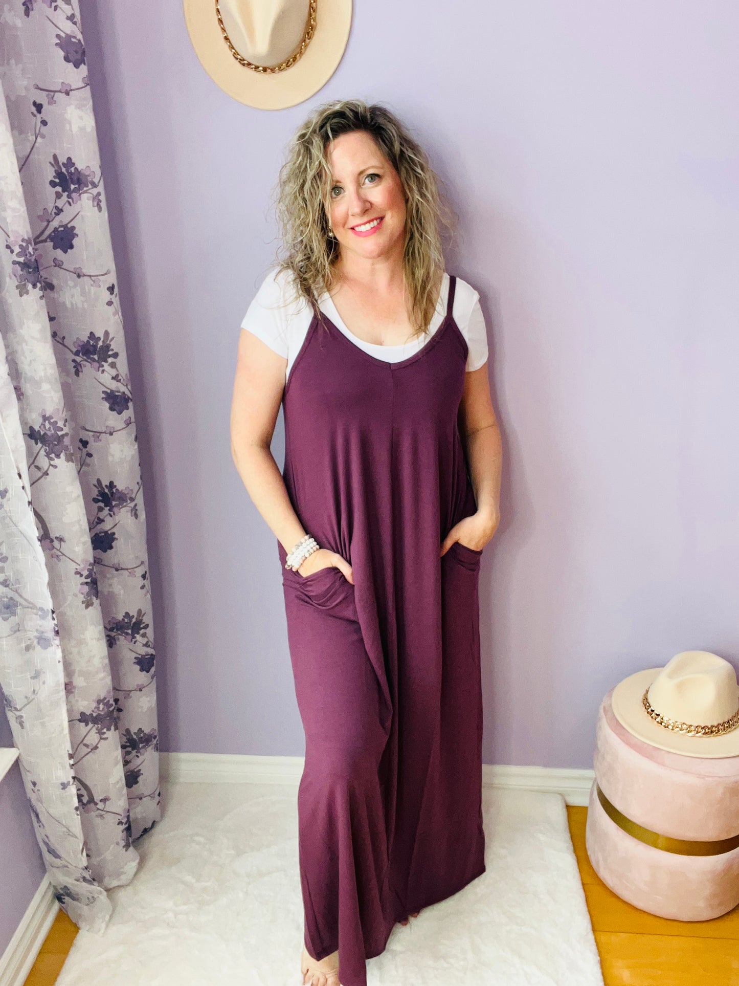 The Rosie Maxi Dress in Eggplant