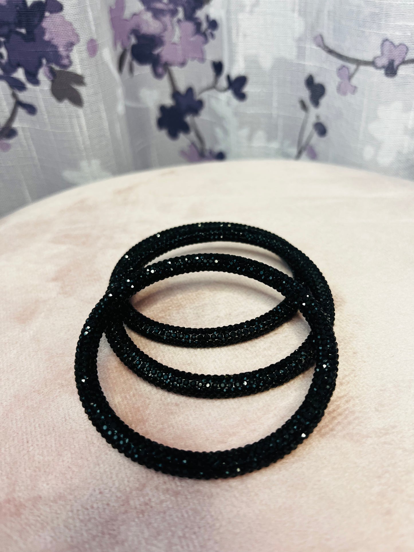 The Sparkle Bangle in Black Magic by JK: 2 bangles per set